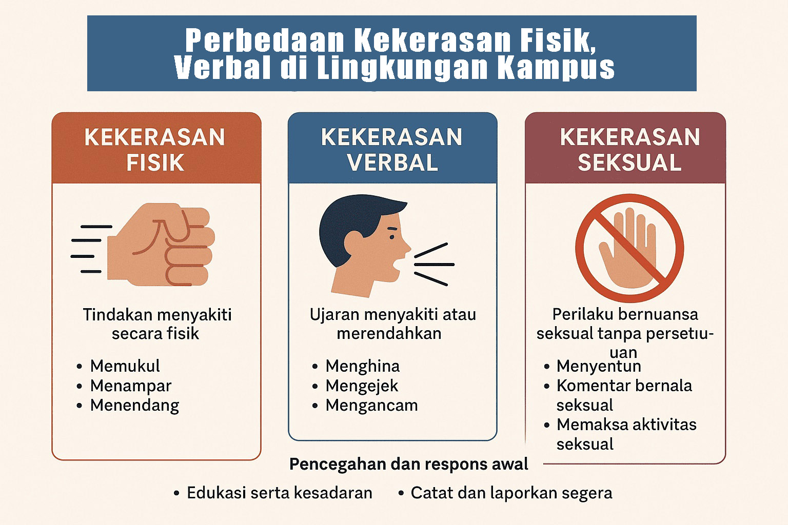 Perbedaan Kekerasan Fisik & Verbal di Lingkungan Kampus